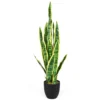Snake kunstplant met stevige pot nep agave kunstplant voor thuis & kantoor 90cm geel 1