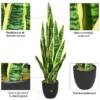 Snake kunstplant met stevige pot nep agave kunstplant voor thuis & kantoor 90cm geel 7