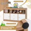 Speelgoedkast voor kinderen houten boekenkast voor kinderen open plank 2 lades 2 deuren voor speelkamer kinderkamer naturel 4