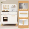 Speelkeuken voor kinderen vanaf 3 jaar houten speelkeuken met licht geluid fornuizen gootsteen oven en keukenaccessoires wit 7