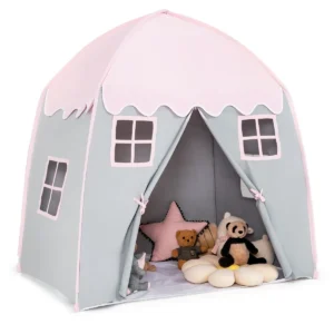 Speeltent grote prinsessentent draagbaar kasteel voor binnen en buiten speelhuis 143 x 100 x 155 cm roze 1