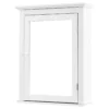 Spiegelkast badkamer wandkast met spiegel badkamerspiegelkast hangkast houten badkamerspiegel wit 56 x 14 x 69,5cm 4
