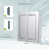 Spiegelkast voor badkamer met verlichting led badkamerkast met spiegel en dubbele deuren hangkast dimbaar anti condens wit 2