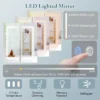 Spiegelkast voor badkamer met verlichting led badkamerkast met spiegel en dubbele deuren hangkast dimbaar anti condens wit 3