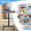 Sta bureau laptoptafel in hoogte verstelbaar 74 108 cm mobiel bureau bijzettafel met wielen laptop statafel draagbaar bruin 4