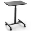 Sta bureau laptoptafel in hoogte verstelbaar 74 108 cm mobiel bureau bijzettafel met wielen laptop statafel draagbaar zwart 2