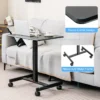 Sta bureau laptoptafel in hoogte verstelbaar 74 108 cm mobiel bureau bijzettafel met wielen laptop statafel draagbaar zwart 7