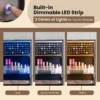 Staande juwelenkast met led verlichting afsluitbare kast met verlichte spiegel over de hele lengte lippenstiftdoosje & 2 lades koffie 4
