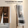 Staande juwelenkast met led verlichting afsluitbare kast met verlichte spiegel over de hele lengte lippenstiftdoosje & 2 lades koffie 5