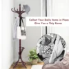Staande kapstok hout 12 haken home hoed jas hanger boom 12 met paraplu houder kapstok bruin 5