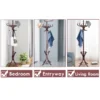 Staande kapstok hout 12 haken home hoed jas hanger boom 12 met paraplu houder kapstok bruin 7