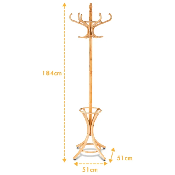 Staande kapstok hout 12 haken home hoed jas hanger boom 12 met paraplu houder kapstok nature 4