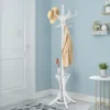 Staande kapstok hout 12 haken home hoed jas hanger boom 12 met paraplu houder kapstok wit 1