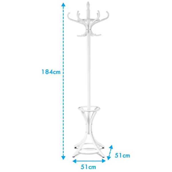 Staande kapstok hout 12 haken home hoed jas hanger boom 12 met paraplu houder kapstok wit 4