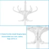 Staande kapstok hout 12 haken home hoed jas hanger boom 12 met paraplu houder kapstok wit 7