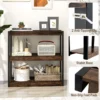 Staande kast 3 niveaus hout boekenkast multifunctioneel opbergrek metalen frame ladderrek industriële stijl voor slaapkamer werkkamer 7