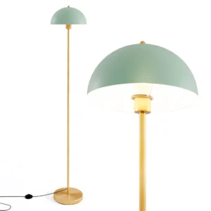Staande lamp 163 cm staande vloerlamp met verstelbare lampenkop onbreekbare lampenkap en voetschakelaar moderne metalen lamp 1