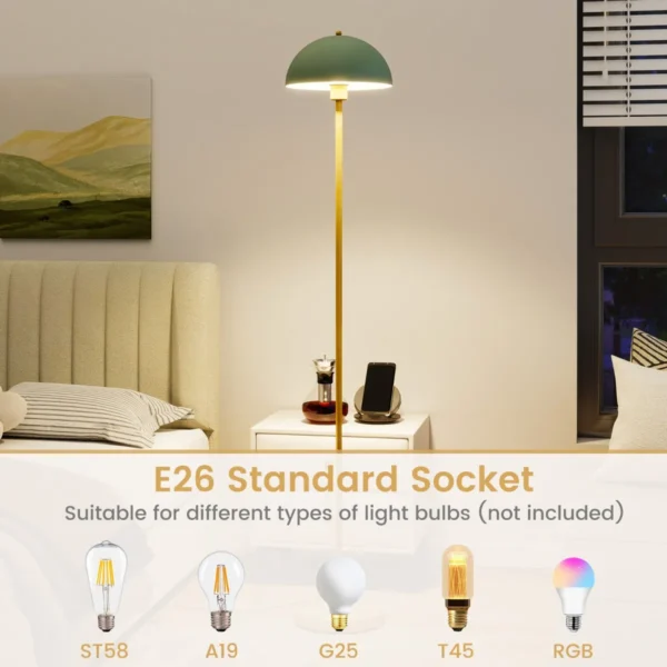 Staande lamp 163 cm staande vloerlamp met verstelbare lampenkop onbreekbare lampenkap en voetschakelaar moderne metalen lamp 3