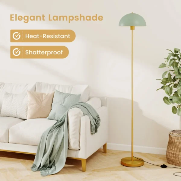 Staande lamp 163 cm staande vloerlamp met verstelbare lampenkop onbreekbare lampenkap en voetschakelaar moderne metalen lamp 4