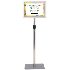 Stabiele informatiestandaard presentatie standaard reclamestandaard a4 posterstandaard standaard met poster frame en bord zilver 1