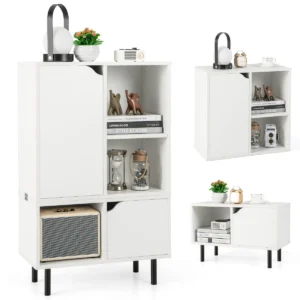 Stapelbare boekenkast combinatie opbergmeubel met plank moderne opbergmeubel voor woonkamer slaapkamer kantoor wit 1