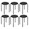Stapelkruk set van 6 stapelbare metalen kruk eetkamerkruk kruk voor thuis kantoor klaslokaal 44,5 cm zithoogte (zwart) 1