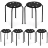 Stapelkruk set van 6 stapelbare metalen kruk eetkamerkruk kruk voor thuis kantoor klaslokaal 44,5 cm zithoogte (zwart) 2