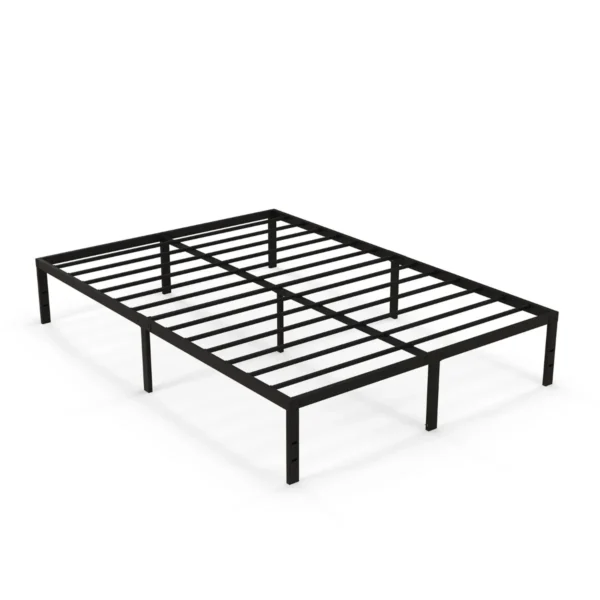 Stevig metalen bedframe geruisloze lattenbodem met ijzeren lattensteun en opbergruimte onder het bed tweepersoonsbed zwart 1