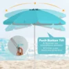 Strandparaplu met verankerende parasol marktparaplu tuinparaplu kantelbaar voor buiten blauw 6