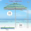 Strandparaplu met verankerende parasol marktparaplu tuinparaplu kantelbaar voor buiten blauw + groen 2