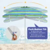 Strandparaplu met verankerende parasol marktparaplu tuinparaplu kantelbaar voor buiten blauw + groen 5
