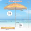Strandparaplu met verankerende parasol marktparaplu tuinparaplu kantelbaar voor buiten rood + geel 2
