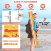 Strandparaplu met verankerende parasol marktparaplu tuinparaplu kantelbaar voor buiten rood + geel 4