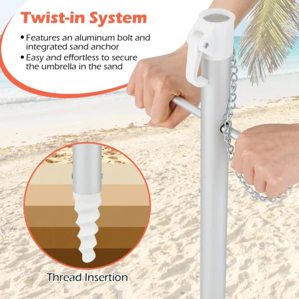 Strandparaplu met verankerende parasol marktparaplu tuinparaplu kantelbaar voor buiten rood + geel 7