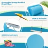 Strandstoel met verstelbare rugleuning 5 standen opvouwbare ligstoel met bekerhouder opbergvakken schouderriemen blauw 6