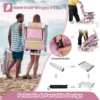 Strandstoelen en tafel set inklapbare campingstoelen met verstelbare rugleuning hoofdsteun zijzakken ijszakken lichte klapstoelen (roze) 5