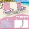 Strandstoelen en tafel set inklapbare campingstoelen met verstelbare rugleuning hoofdsteun zijzakken ijszakken lichte klapstoelen (roze) 6