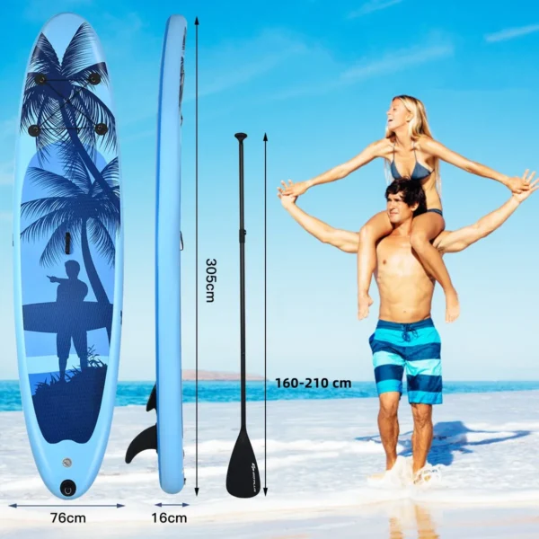 Sup board opblaasbaar stand up board paddle board blauw m 2
