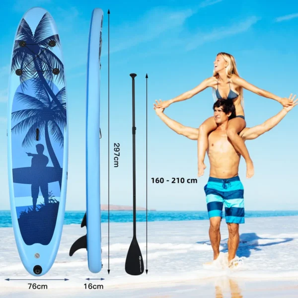 Sup board opblaasbaar stand up board paddle board blauw s 2