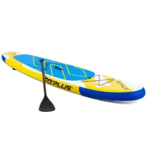 Sup board opblaasbaar stand up paddle board lichtgewicht board 335 x 76 x 15 cm blauw + geel + wit 1