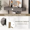 T vormige consoletafel achterbanktafel met lade legplanken en dubbele anti kantelsets instap bijzettafel voor woonkamer grijs 5