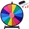 Tafelblad draaiend prijswiel bewerkbaar kleurenprijswiel van fortuin regenboog prijswiel met stevige metalen voet 60cm 1