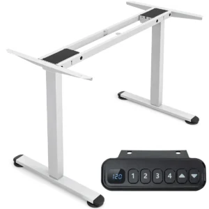 Tafelframe met twee motoren staand lessenaarframe in hoogte verstelbaar met anti botsingsbescherming geheugenfunctie (wit) 1