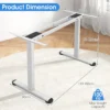 Tafelframe met twee motoren staand lessenaarframe in hoogte verstelbaar met anti botsingsbescherming geheugenfunctie (wit) 2