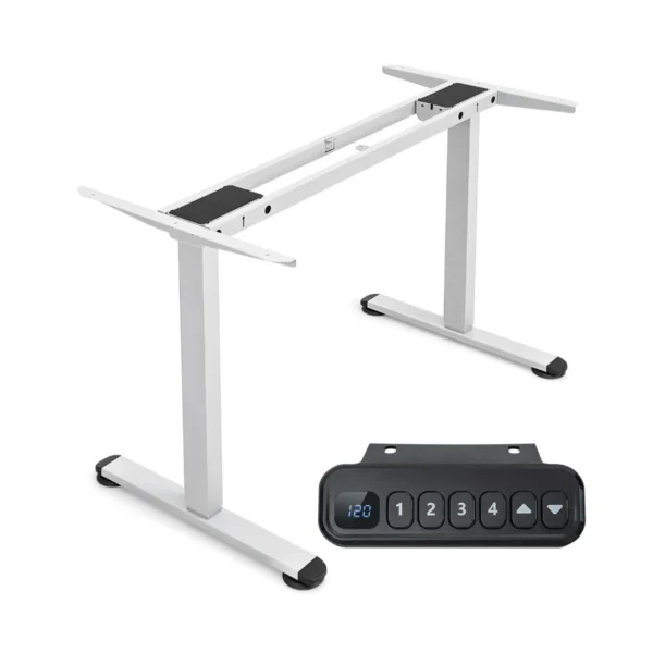 Tafelframe met twee motoren staand lessenaarframe in hoogte verstelbaar met anti botsingsbescherming geheugenfunctie (wit) 7