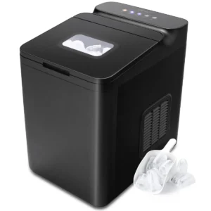 Tegenaanrecht ijsmaker ijsblokjesmachine met warmte isolatie 15 kg dagelijkse opbrengst 6 min snelle cyclus auto reinigen zwart 1