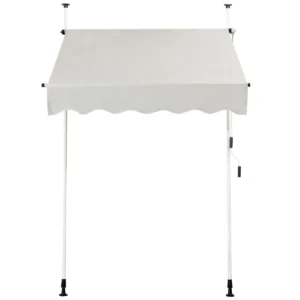 Telescopische luifel zonnescherm uv bestendig waterdichte luifel 150x120cm beige 1