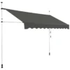 Telescopische luifel zonwering in hoogte verstelbare waterdichte luifel 300 x 120 cm grijs 1