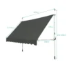 Telescopische luifel zonwering in hoogte verstelbare waterdichte luifel 300 x 120 cm grijs 4