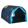 Tentje op kinderbedje speeltent in prinsessenstijl voor kinderen kindertent met venster & tas & gordijn blauw 1